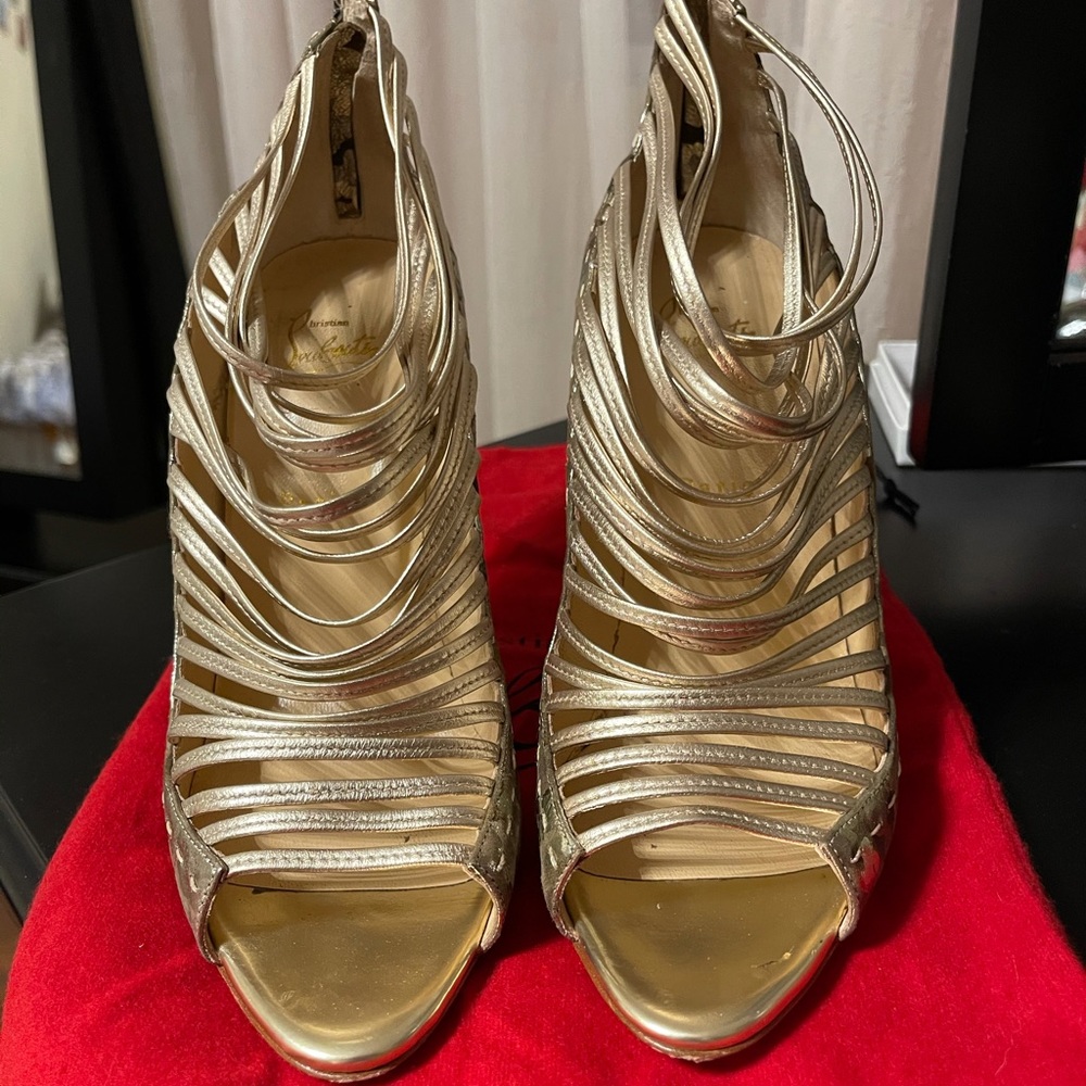 Gold Strappy Heels- Christian Louboutin